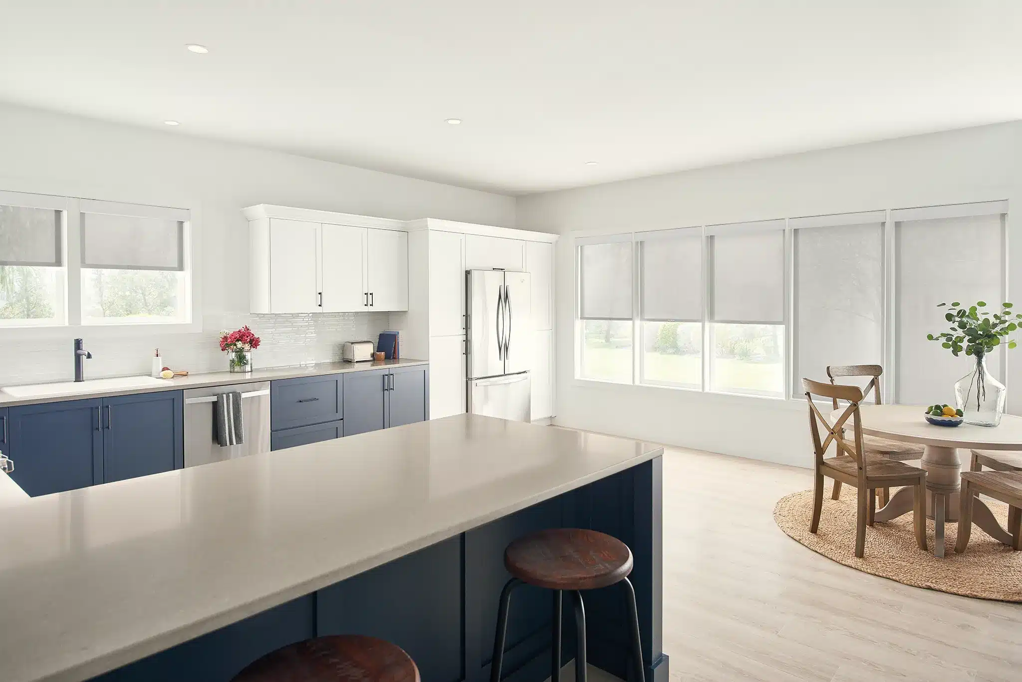 White Solar Shades Kitchen (1)